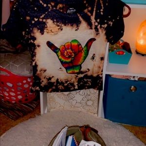 vintage distressed tie dye “radical” shirt